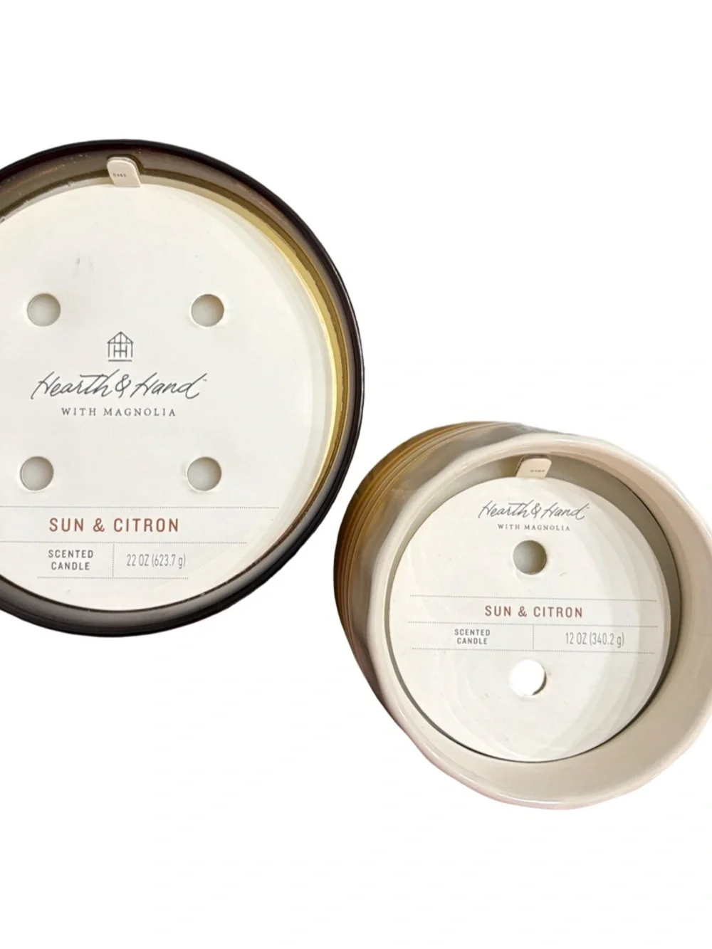 Hearth & Hand with Magnolia Sun & Citron Scented Candle Set of 2- Yellow NWT